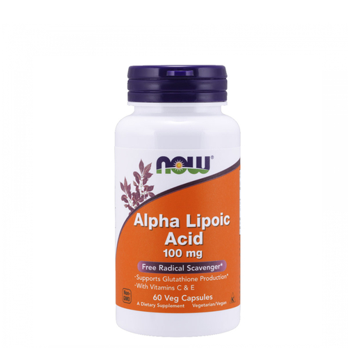 Alpha lipoic acid 100 mg (ácido alfa lipóico) - 60 cápsulas - NOW - Now Foods - 733739030405
